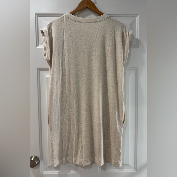 Lou & Grey Signaturesoft Split Neck Pocket Dress Women’s Sz M in Lt Oak Heather - Picture 5 of 12